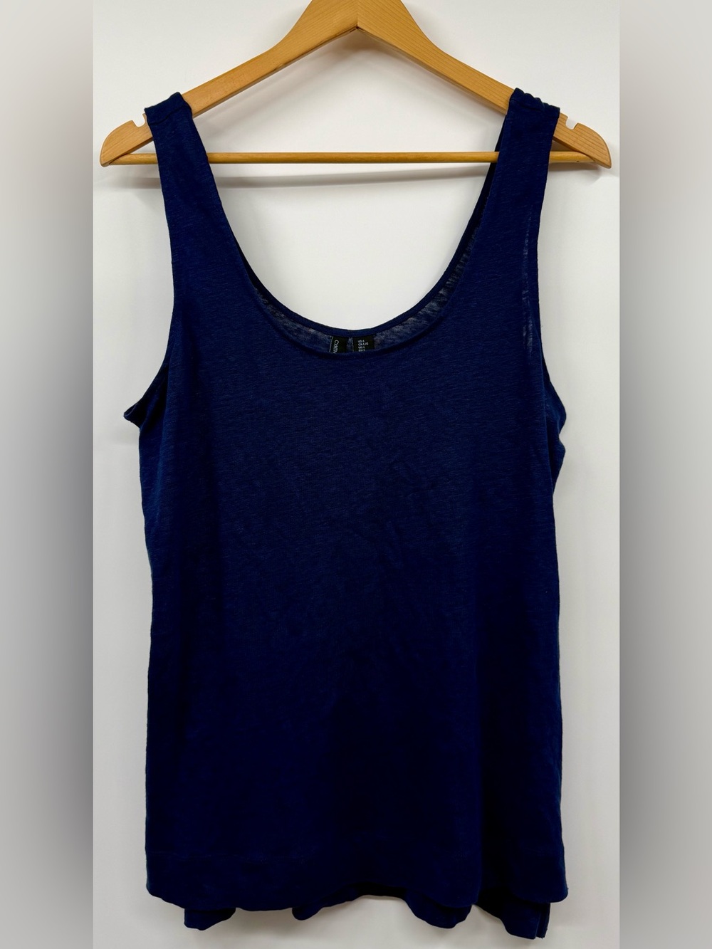 Cynthia Rowley 100% Linen Tank Top SZ LG Nautical Coastal Minimalist Beachy
